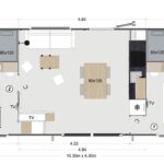 ELEGANCE 40m² (2 bedrooms – 2 bathrooms – air conditioner) semi-covered terrace 27m² New in 2024