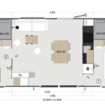 ELEGANCE 40m² (2 bedrooms – 2 bathrooms – air conditioner) semi-covered terrace 27m² New in 2024